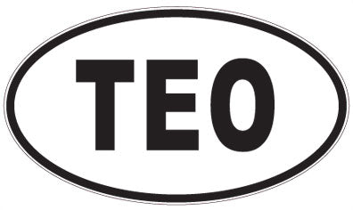TEO - 3 Letter Initials Oval Magnet