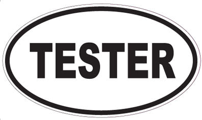 TESTER - Oval Sticker
