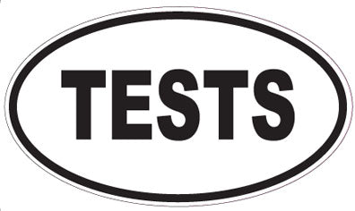 TESTS - Oval Sticker