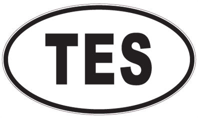 TES - 3 Letter Initials Oval Magnet