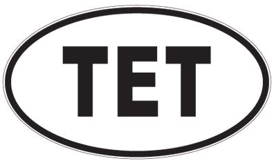 TET - 3 Letter Initials Oval Magnet