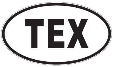 TEX - 3 Letter Initials Oval Magnet