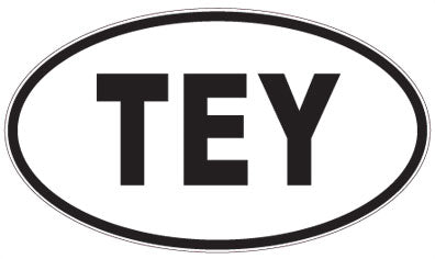 TEY - 3 Letter Initials Oval Magnet