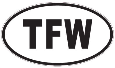 TFW - 3 Letter Initials Oval Magnet