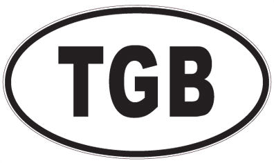 TGB - 3 Letter Initials Oval Magnet