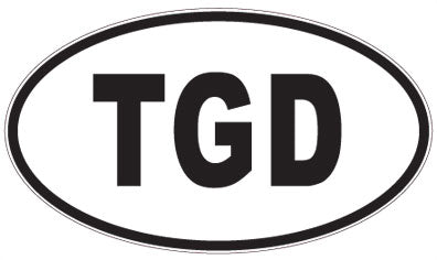 TGD - 3 Letter Initials Oval Magnet