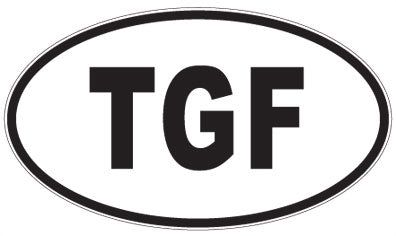 TGF - 3 Letter Initials Oval Magnet