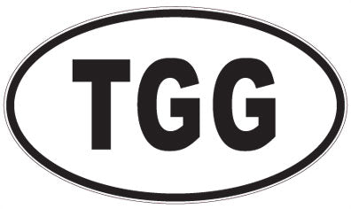 TGG - 3 Letter Initials Oval Sticker