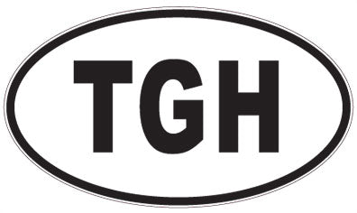 TGH - 3 Letter Initials Oval Magnet