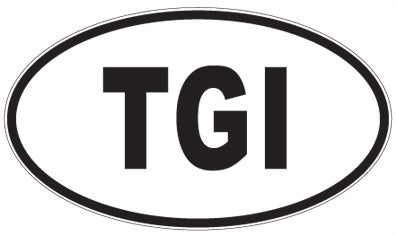 TGI - 3 Letter Initials Oval Magnet