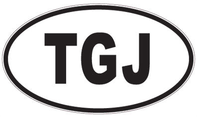 TGJ - 3 Letter Initials Oval Magnet