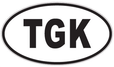 TGK - 3 Letter Initials Oval Magnet