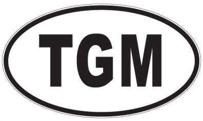 TGM - 3 Letter Initials Oval Magnet