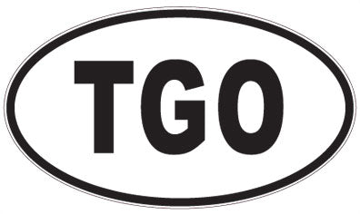 TGO - 3 Letter Initials Oval Magnet