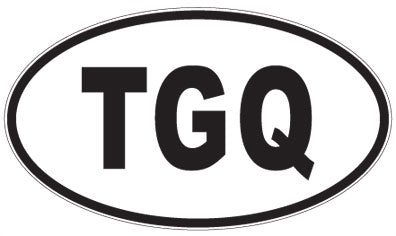 TGQ - 3 Letter Initials Oval Magnet