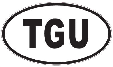 TGU - 3 Letter Initials Oval Magnet