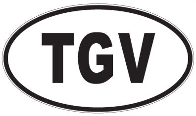 TGV - 3 Letter Initials Oval Magnet