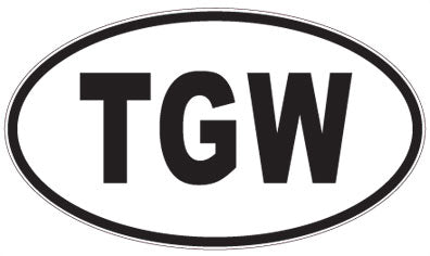 TGW - 3 Letter Initials Oval Magnet
