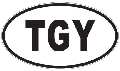TGY - 3 Letter Initials Oval Magnet