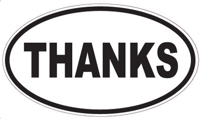 THANKS - Oval Sticker