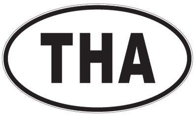THA - 3 Letter Initials Oval Magnet