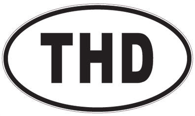 THD - 3 Letter Initials Oval Magnet