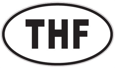 THF - 3 Letter Initials Oval Magnet