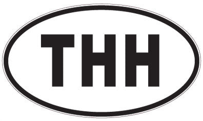 THH - 3 Letter Initials Oval Magnet