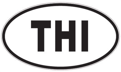 THI - 3 Letter Initials Oval Magnet