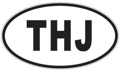 THJ - 3 Letter Initials Oval Magnet