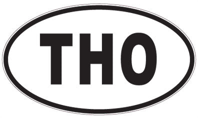 THO - 3 Letter Initials Oval Magnet