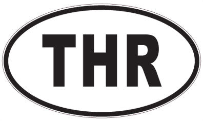 THR - 3 Letter Initials Oval Magnet