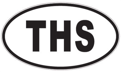 THS - 3 Letter Initials Oval Magnet
