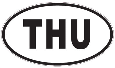 THU - 3 Letter Initials Oval Magnet