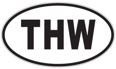 THW - 3 Letter Initials Oval Sticker