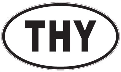 THY - 3 Letter Initials Oval Magnet
