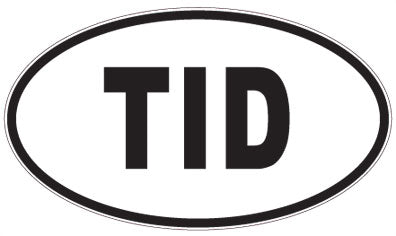 TID - 3 Letter Initials Oval Magnet