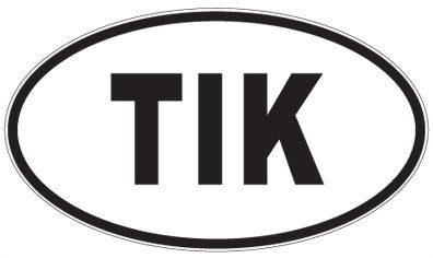 TIK - 3 Letter Initials Oval Magnet