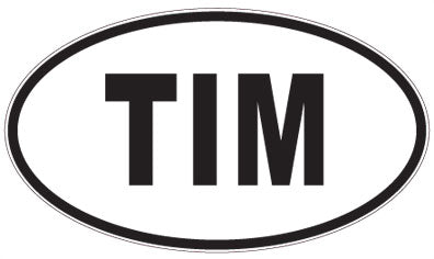 TIM - 3 Letter Initials Oval Magnet