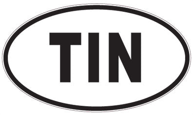 TIN - 3 Letter Initials Oval Magnet