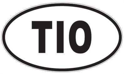 TIO - 3 Letter Initials Oval Magnet