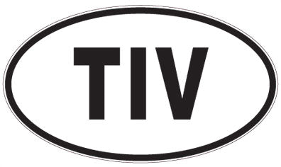 TIV - 3 Letter Initials Oval Magnet