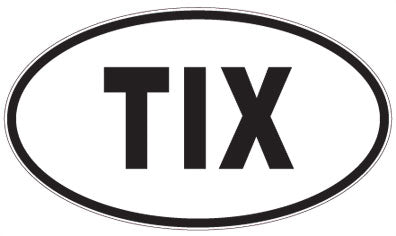 TIX - 3 Letter Initials Oval Magnet