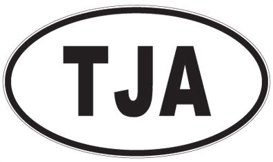 TJA - 3 Letter Initials Oval Magnet