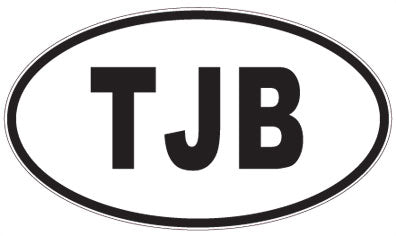 TJB - 3 Letter Initials Oval Magnet