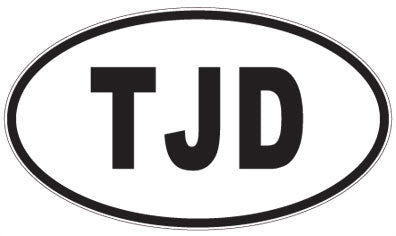 TJD - 3 Letter Initials Oval Magnet