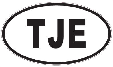 TJE - 3 Letter Initials Oval Magnet
