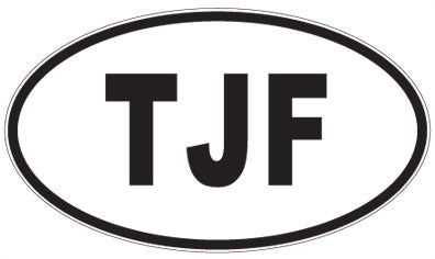 TJF - 3 Letter Initials Oval Magnet