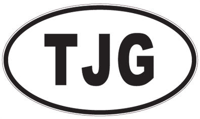 TJG - 3 Letter Initials Oval Magnet
