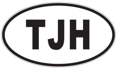 TJH - 3 Letter Initials Oval Magnet